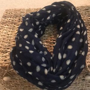 Navy Blue Infinity Scarf..with Polk A Dots!